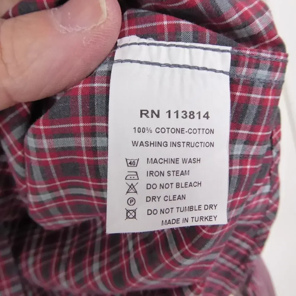 Billy Reid Shirt Mens SZ M Long Sleeve Button Up Tartan‎ Plaid Business Casual